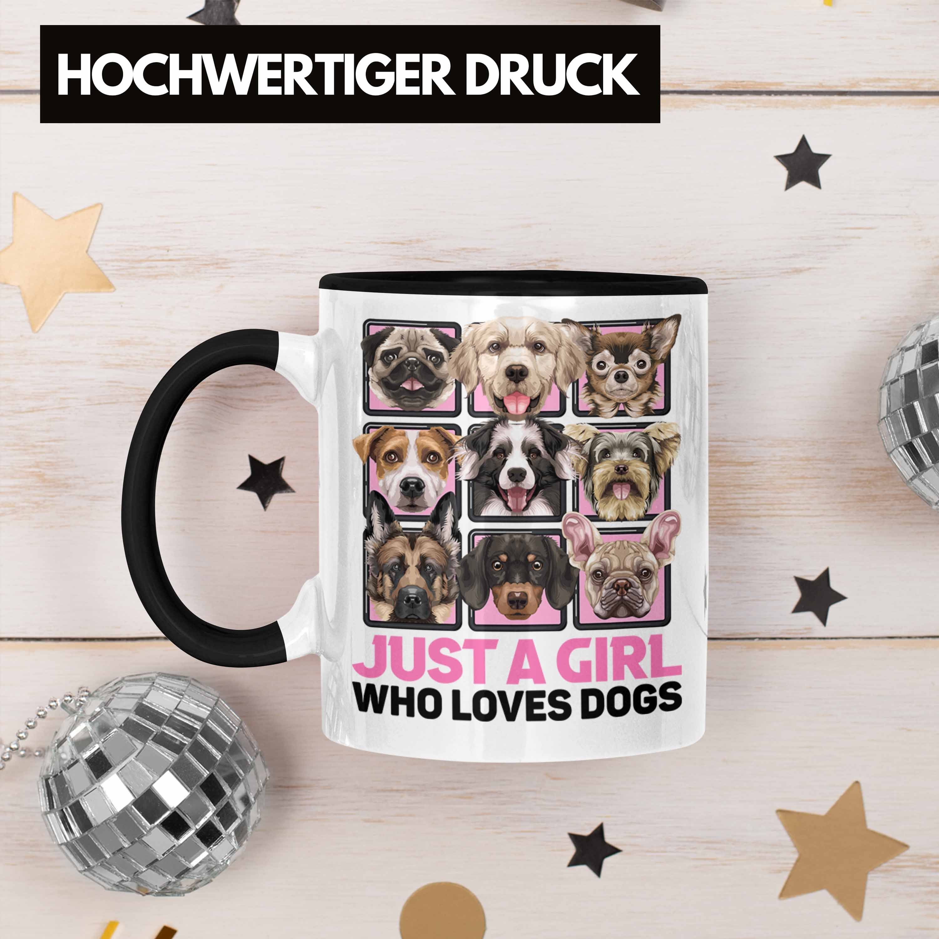 A Hundeliebhaberin Schwarz Tasse Girl Trendation Just Tasse Kaffee-Becher Hunderassen Geschenk