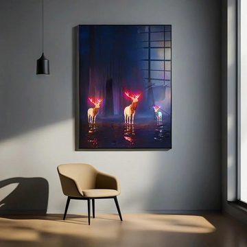 DOTCOMCANVAS® Acrylglasbild Forest Of Bliss - Acrylglas, Acrylglasbild schwarz KI AI generiert digitale Kunst Wandbild