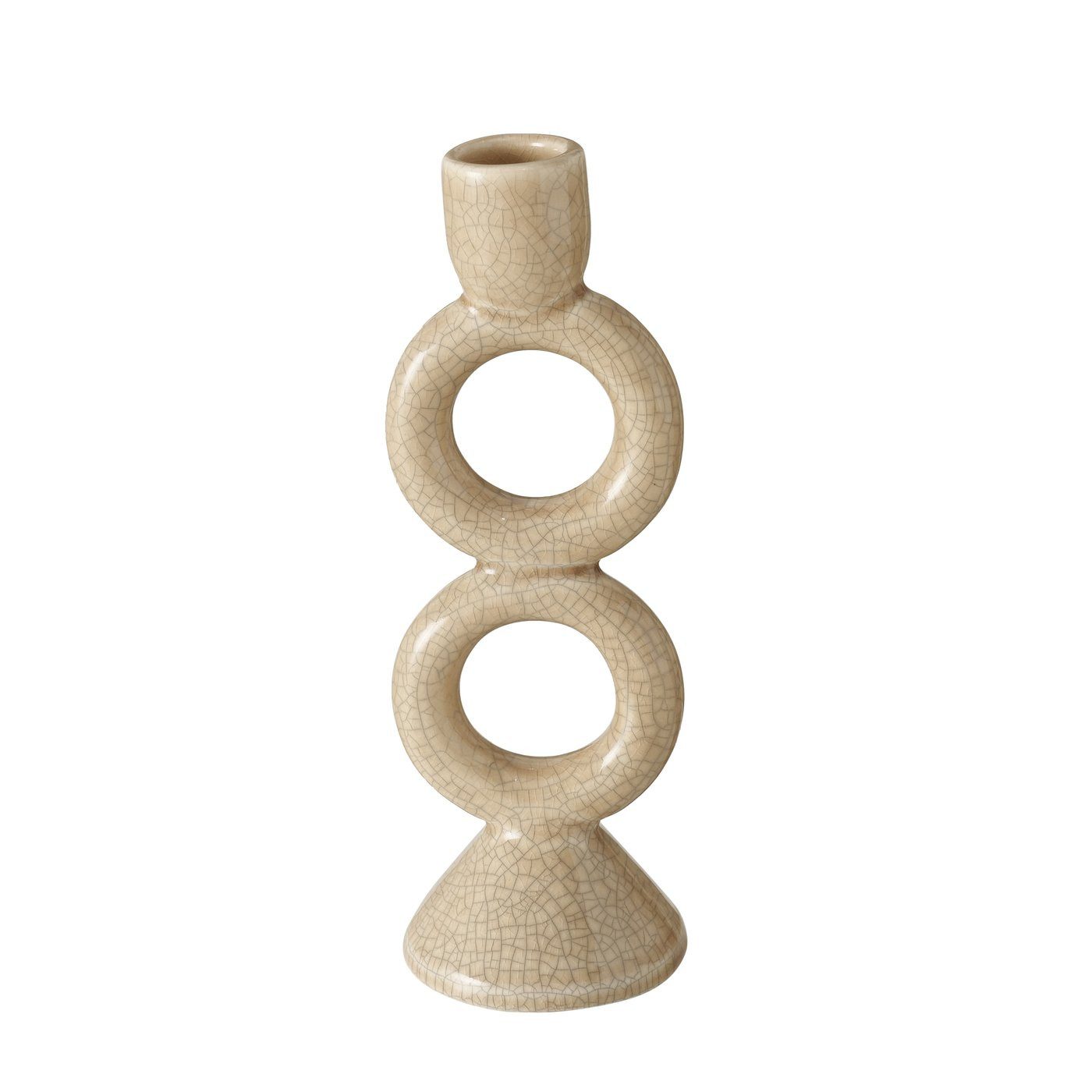BOLTZE Kerzenhalter Kerzenleuchter Famosa, 21 cm hoch, 1 Stück, Beige oder Weiß