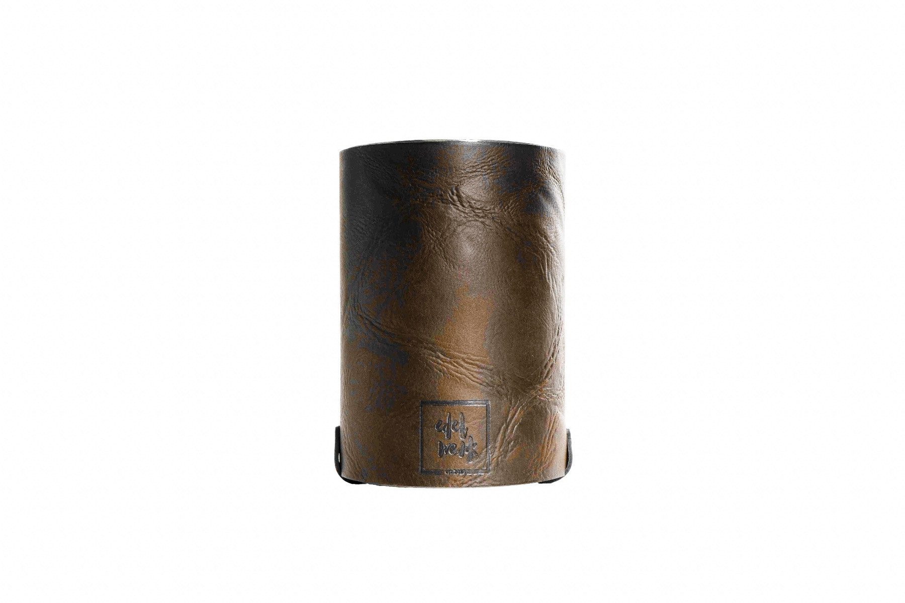 Crafted Leather & Lifestyle Wein- und Sektkühler Weinkühler mit Ledermanschette Braun