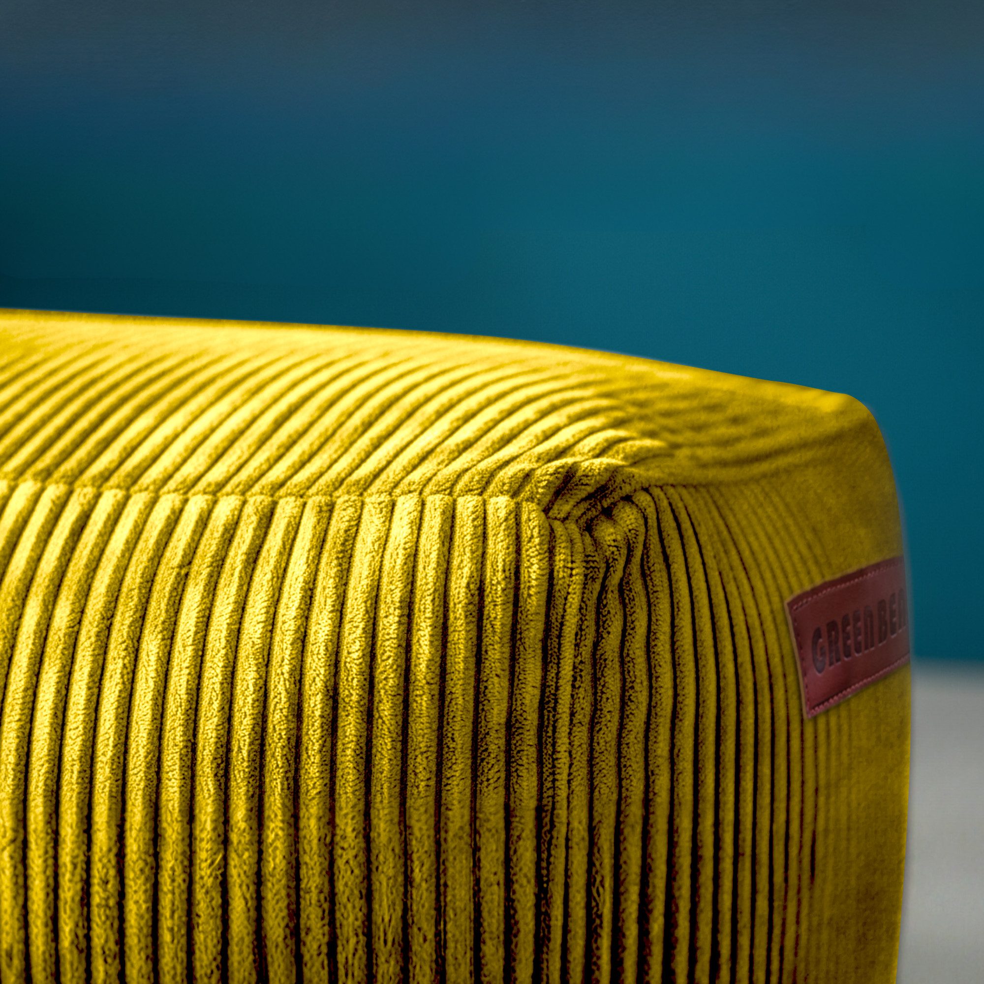 Green Bean Pouf Ottomane Cord (Indoor Sitzhocker Sitzkissen Fußhocker Relax-Sessel, Made in Germany), die ideale Ergänzung zum Sitzsack – Bild 4 von 5