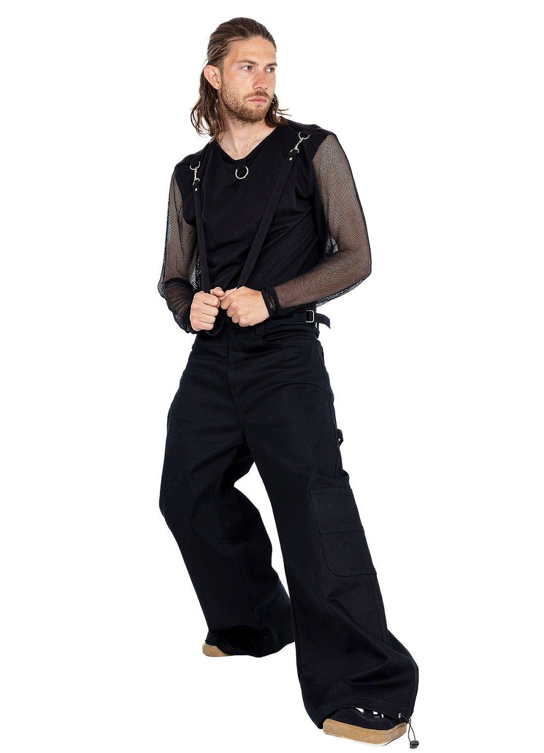 Heartless Stoffhose Orwell Industrial Cyber Goth Baggy Rave Pants