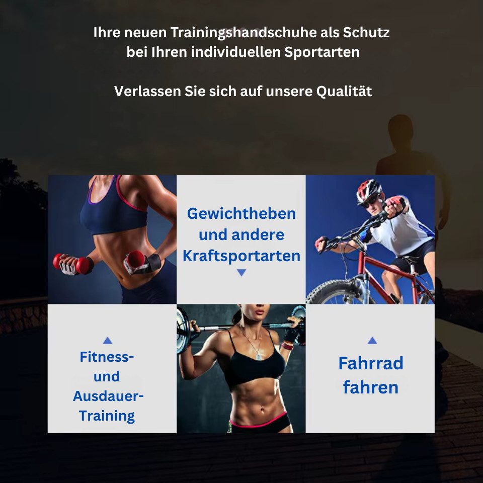 Rötting Design Trainingshandschuhe mit Handgelenkschutz für Fitness Fahrrad Ausdauer Sport Männer Frauen (Farbe: schwarz/grau, Rötting Sports) atmungsaktiv, mit Klettverschluss