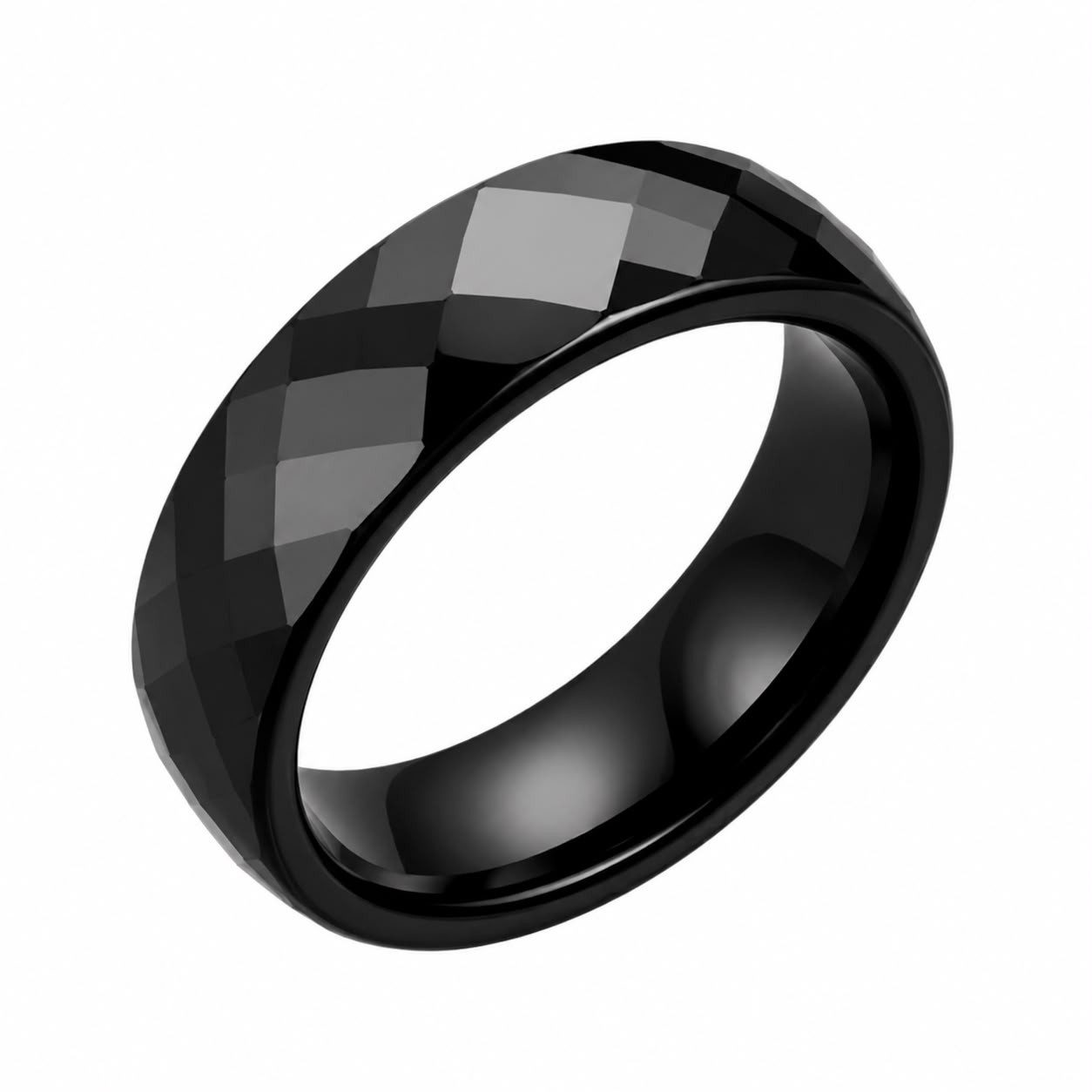 Taffstyle Fingerring Keramikring Partnerring Verlobungsring Elegant Prisma Ring Facettiert (Eleganter Ring aus Keramik mit Prisma Facetten – ideal als Geschenk)