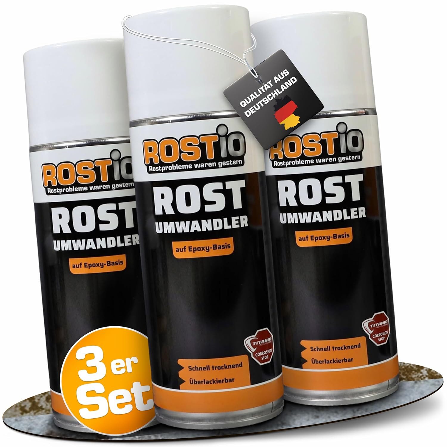 Rostio Rostio Rostumwandler Spray 400 ml Spraydose Rostentferner (3-St. 400ml)