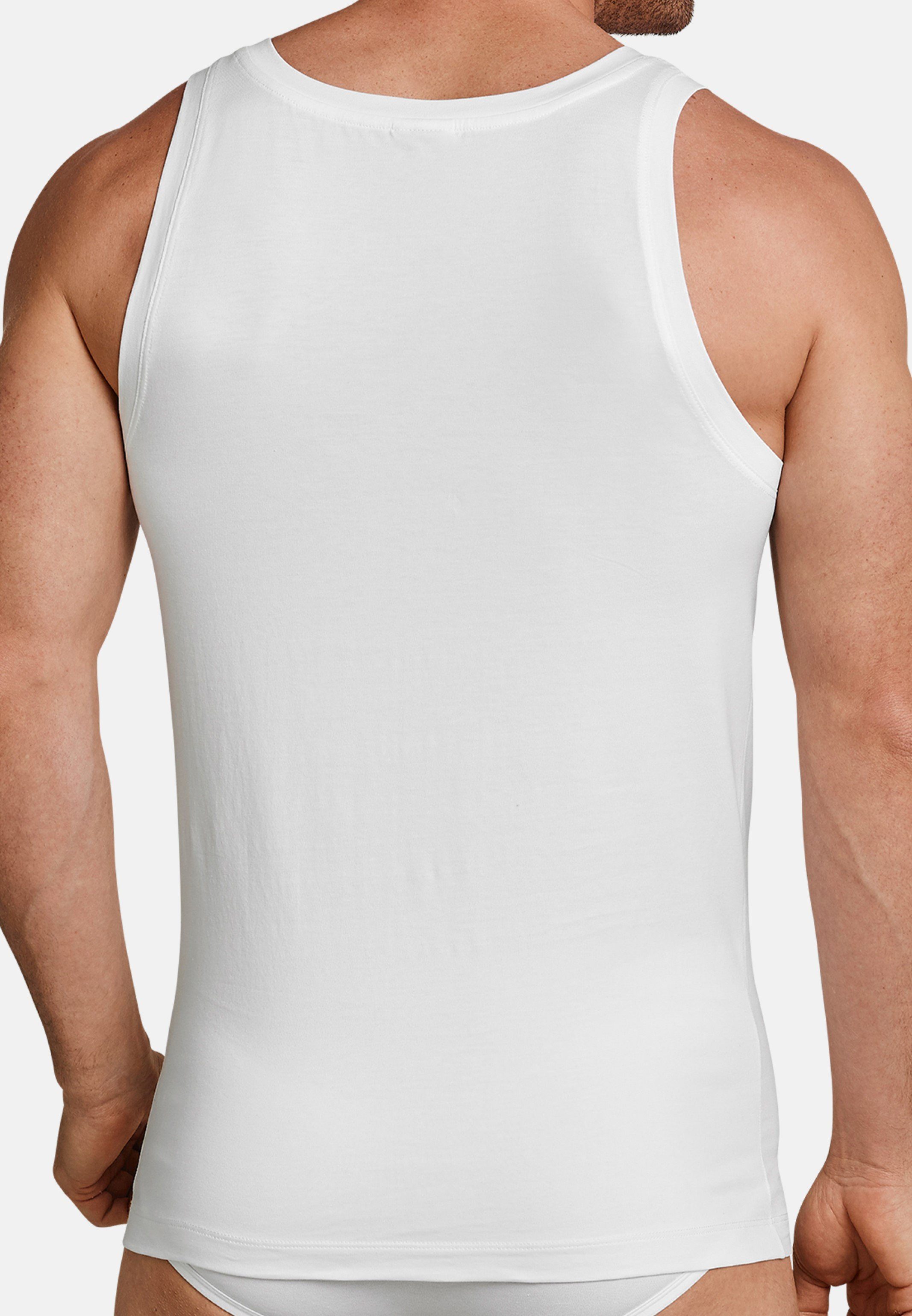 Life Schiesser Long Unterhemd Weiß Pack - / 2-St) Unterhemd - Baumwolle 2er (Spar-Set, Tanktop Cotton