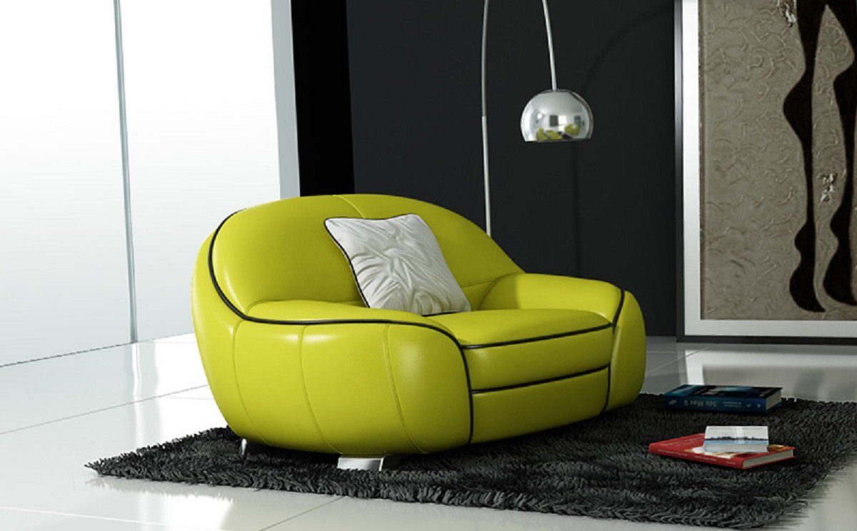 JVmoebel Sofa Ledersofa Couch 3+2 Grün Modern Design Sofagarnitur Sitzer