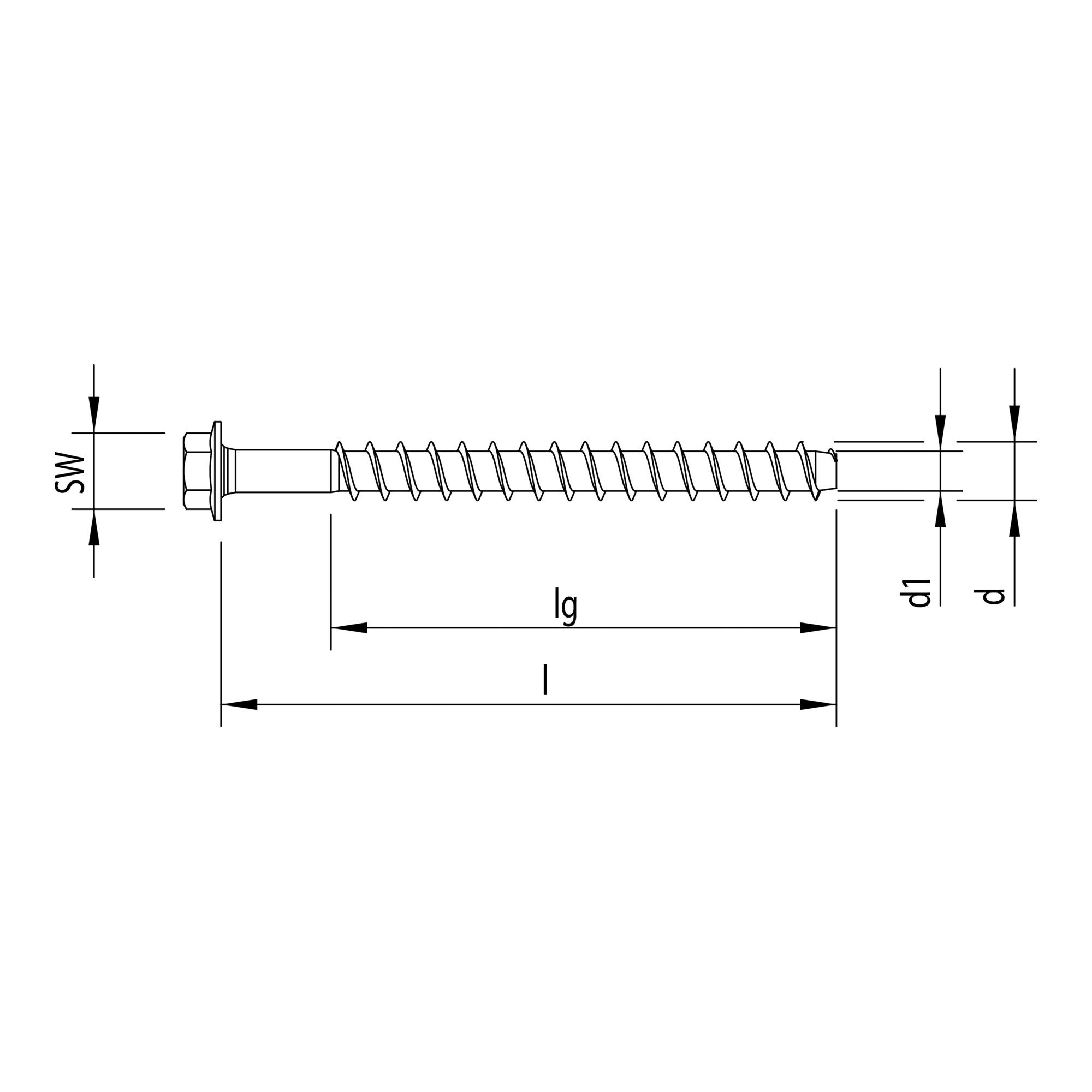 Heco Betonschraube Heco MULTI-MONTI-plus SS 12,0 x 120 Sechskantkopf mit Scheibe A2K 25 S