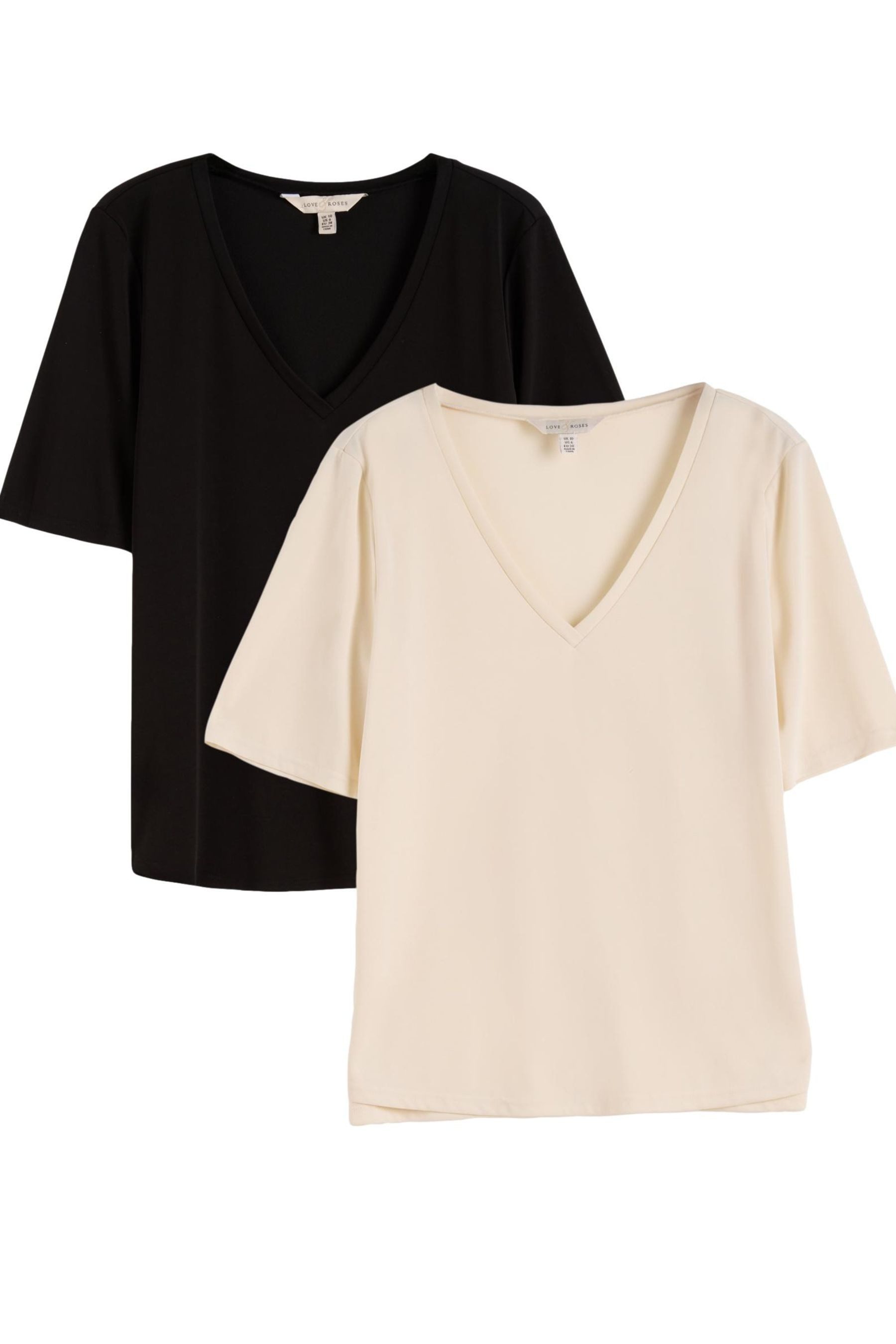 Love & Roses V-Shirt Love & Roses T-Shirt mit V-Ausschnitt, Multipack (2-tlg)