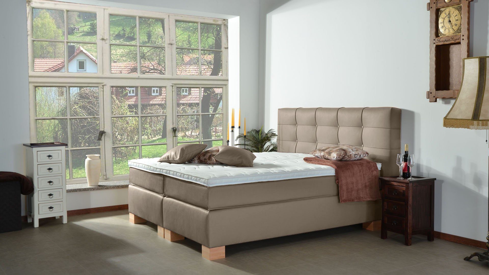 Meisterbetten Boxspringbett Wera (7-Zonen Taschenfederkernmatratzen, Komfor günstig online kaufen