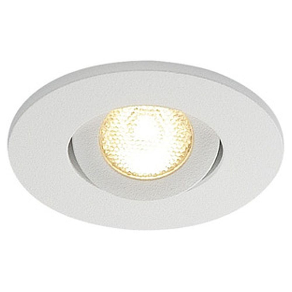 SLV LED Einbauleuchte Einflammiger LED-Einbaustrahler New Tria Mini Set, Clipfedern, Hochvol, keine Angabe, Leuchtmittel enthalten: Ja, fest verbaut, LED, warmweiss, Einbaustrahler, Einbauleuchte Weiß-matt