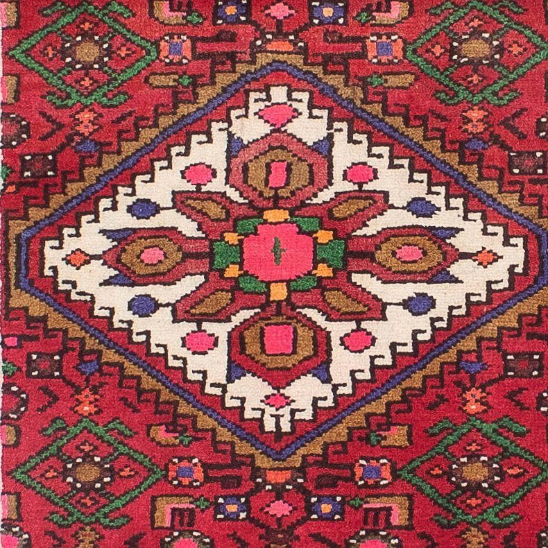 Orientteppich Perser Zertifikat - rot, - 10 mit rechteckig, Handgeknüpft, x - mm, Höhe: 84 morgenland, 386 Wohnzimmer, cm Einzelstück Nomadic