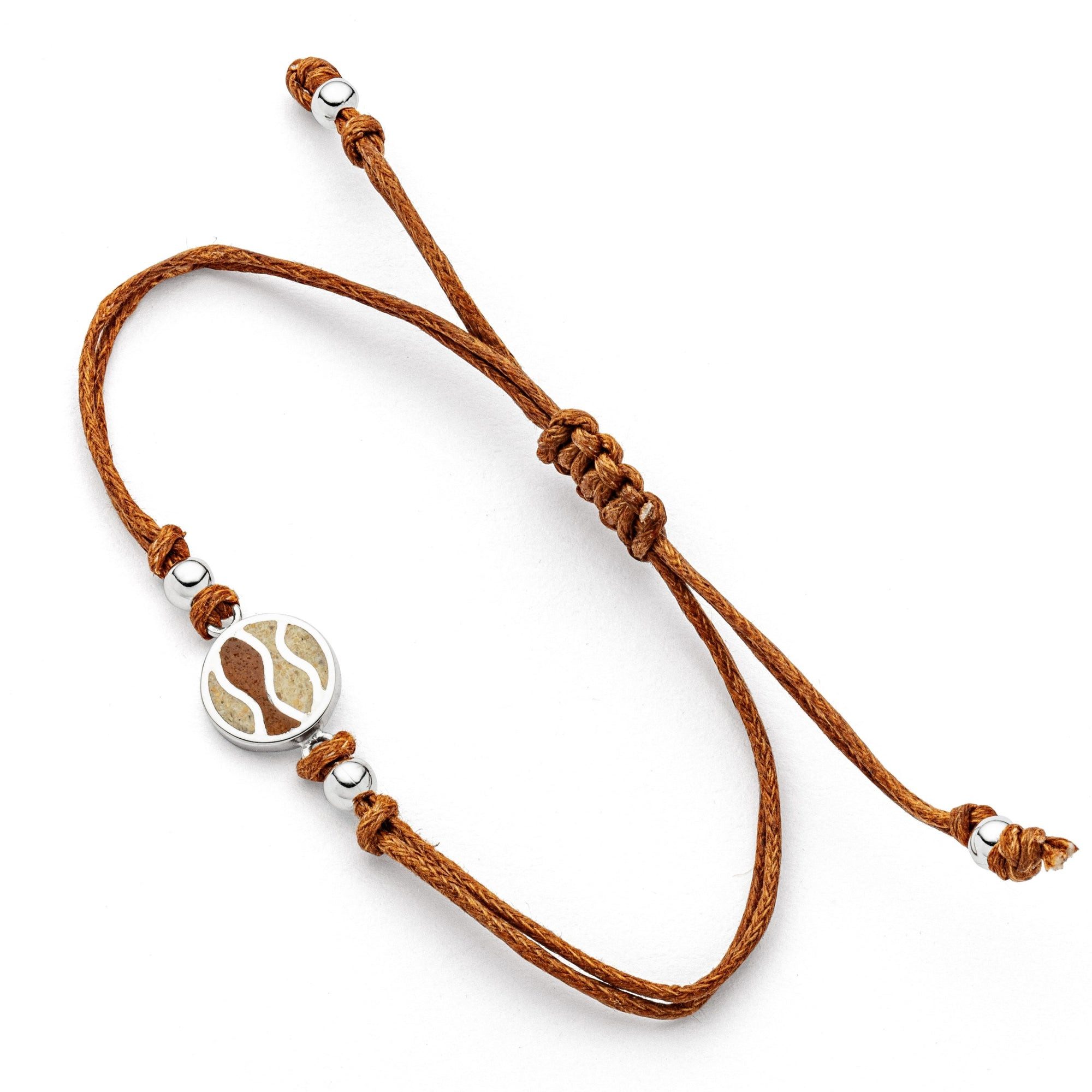 DUR Armband DUR Schmuck: Cotton-Armband, "Strandwellen" mit Strandsand und Bernste