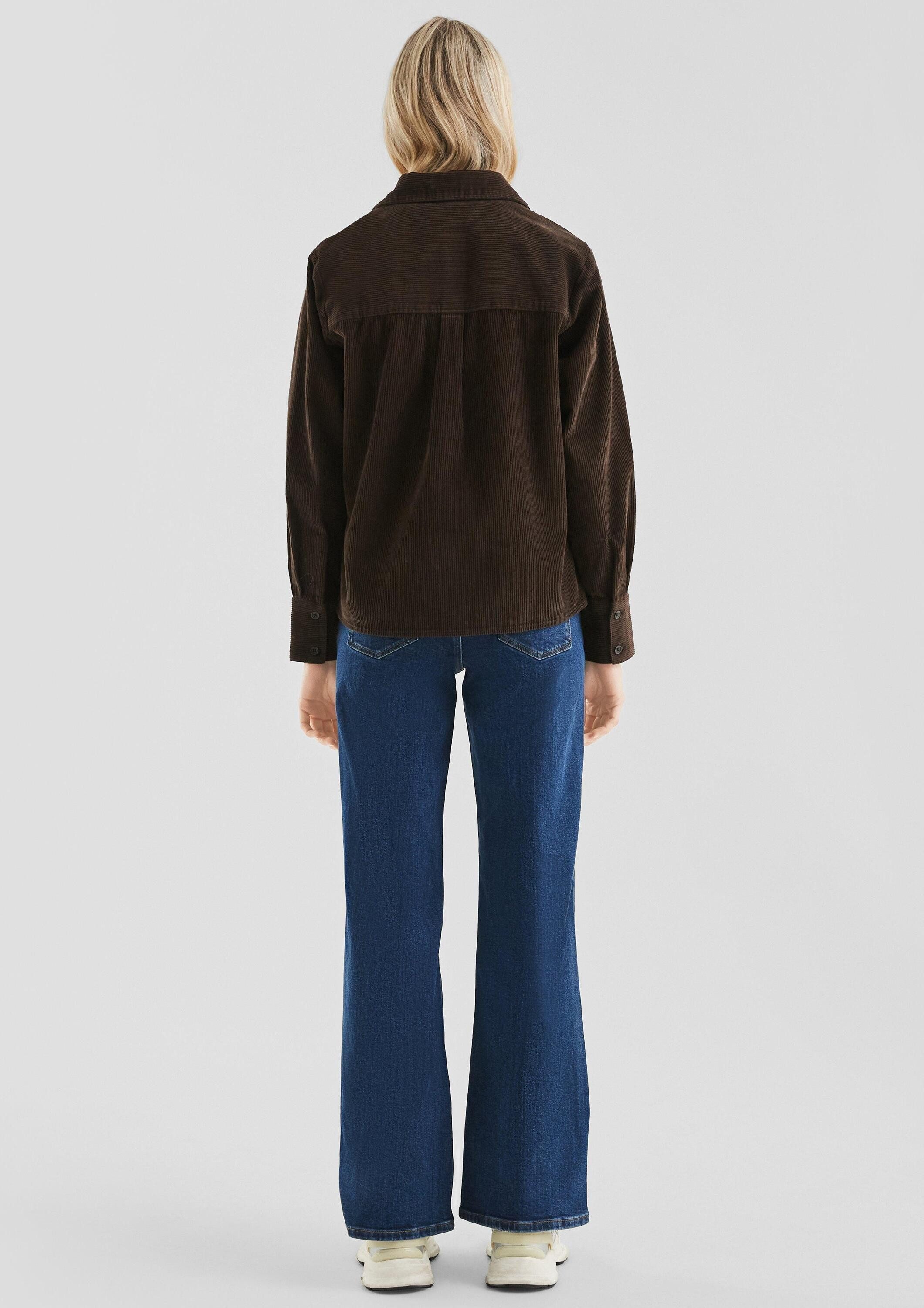 QS Hemdjacke Bluse Cord-Overshirt mit Brusttaschen