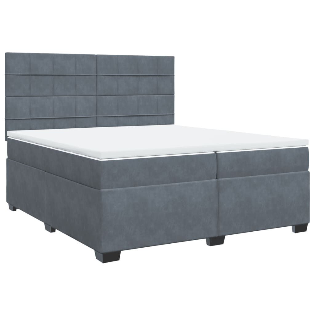Bett Boxspringbett mit Matratze Dunkelgrau 200x200 cm Samt