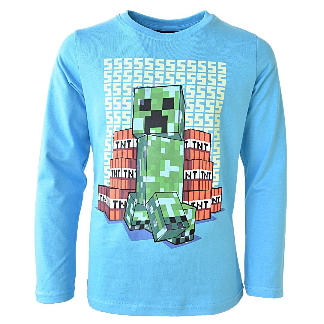 Minecraft Langarmshirt »TNT Creeper« Kinder Jungen Gamers Shirt aus  Baumwolle Größe 116 cm-152 cm online kaufen | OTTO