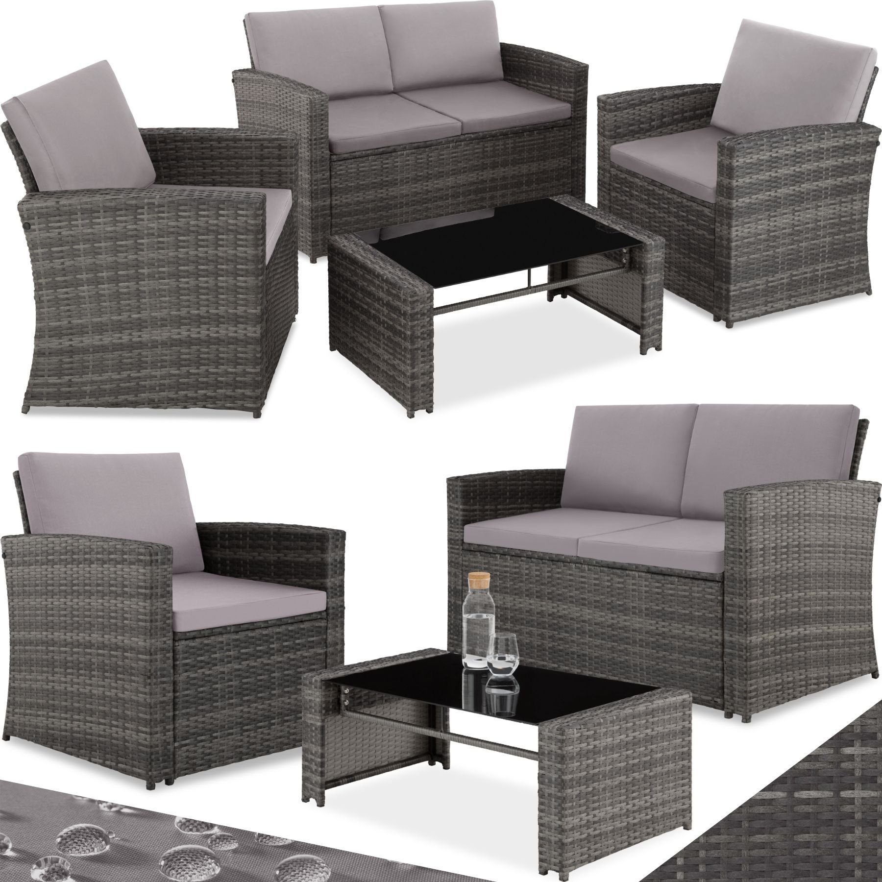 tectake Loungeset Lucca, (Set, 5-tlg)