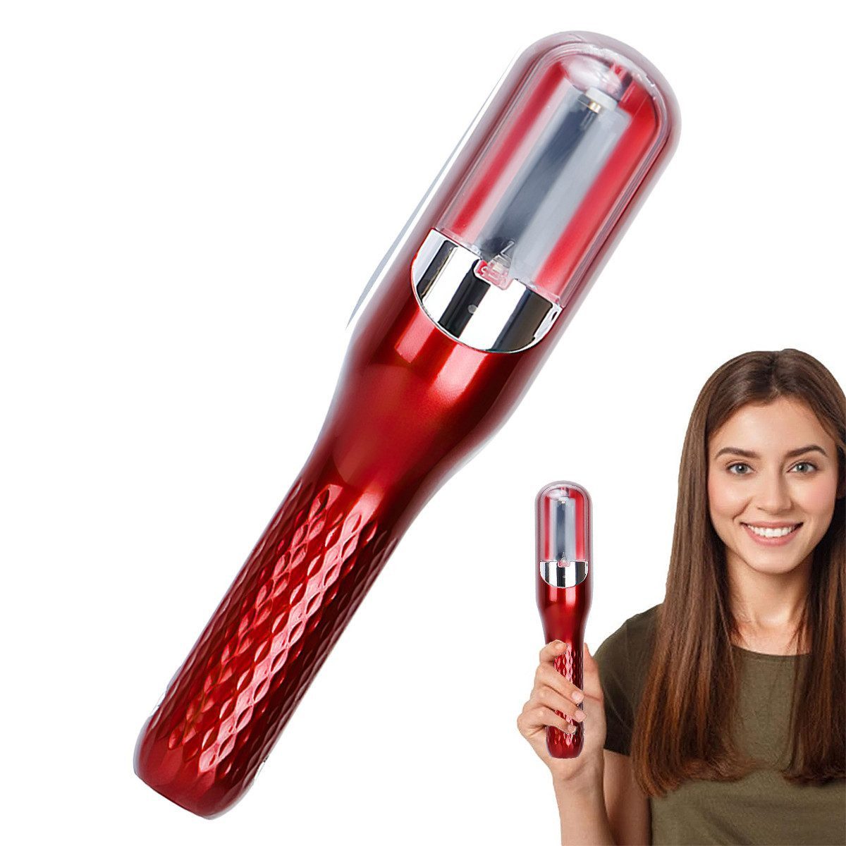 AURIVION Haarschneider Elektrischer Haar- & Bartschneider 500mAh kabellos, Barttrimmer für präzises Schneiden und Haarpflege, Haarschneider mit Kopfhaut Phototherapie zur Haarpflege