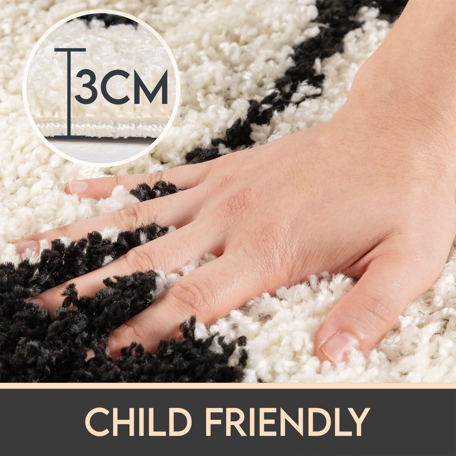 Carpettex Kinderteppich Fußball-Design, Rund, Höhe: 30 mm, Kinder Teppich Fußball-Form Kinderzimmer versch.farben und größen – Bild 4 von 5