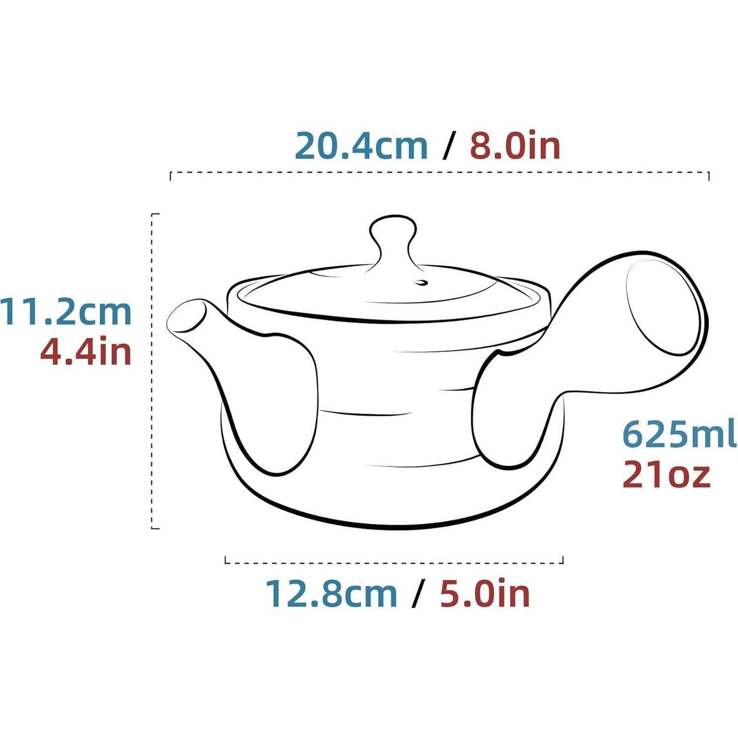 LuxusKollektion Teekanne Teekanne Keramik Kyusu Steinglasur-Kohlengrau Holzkohle-grau+
