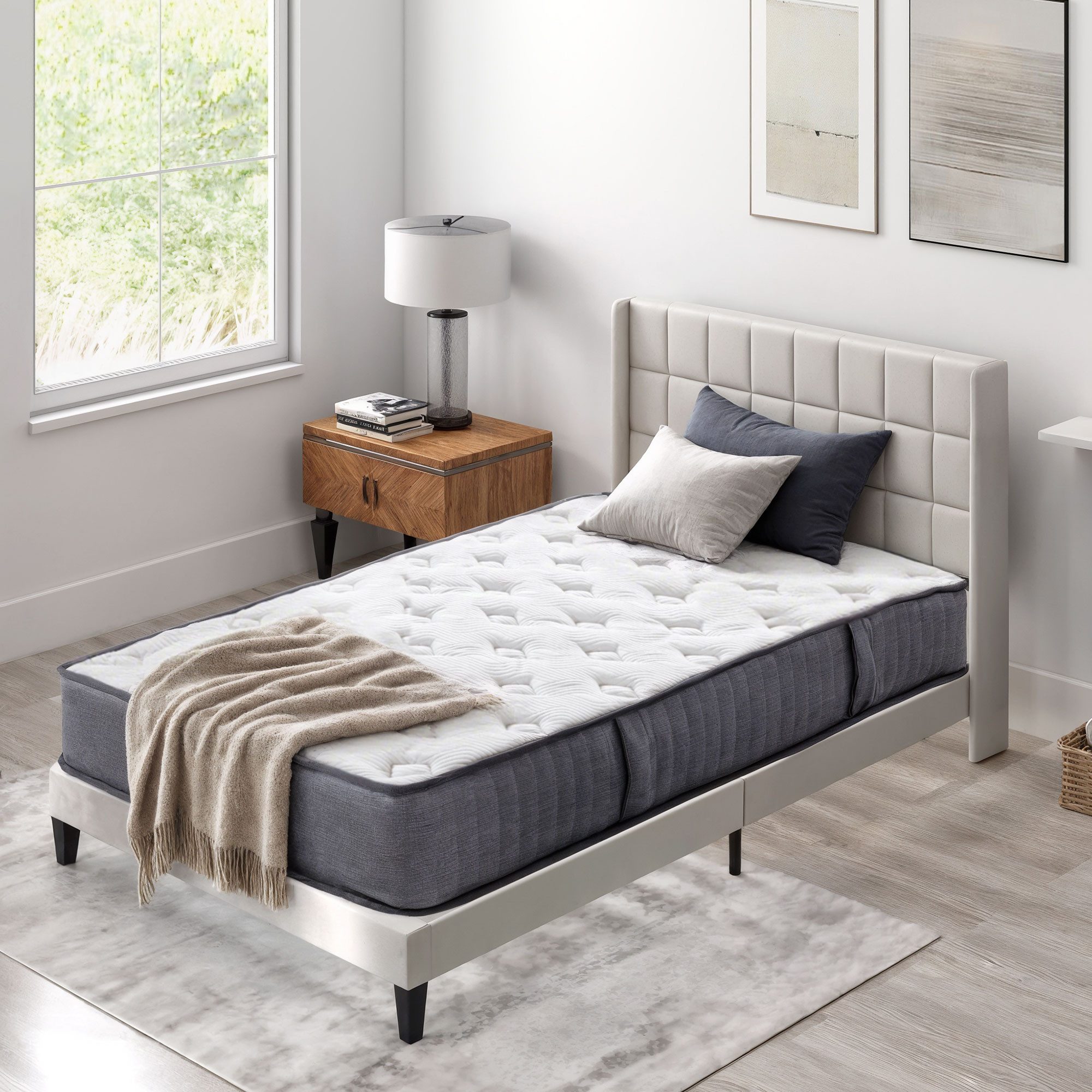 Matratzenauflage mit abnehmbarer waschbar Bezug HOMCOM, Ergonomisch, H3 Härtegrad