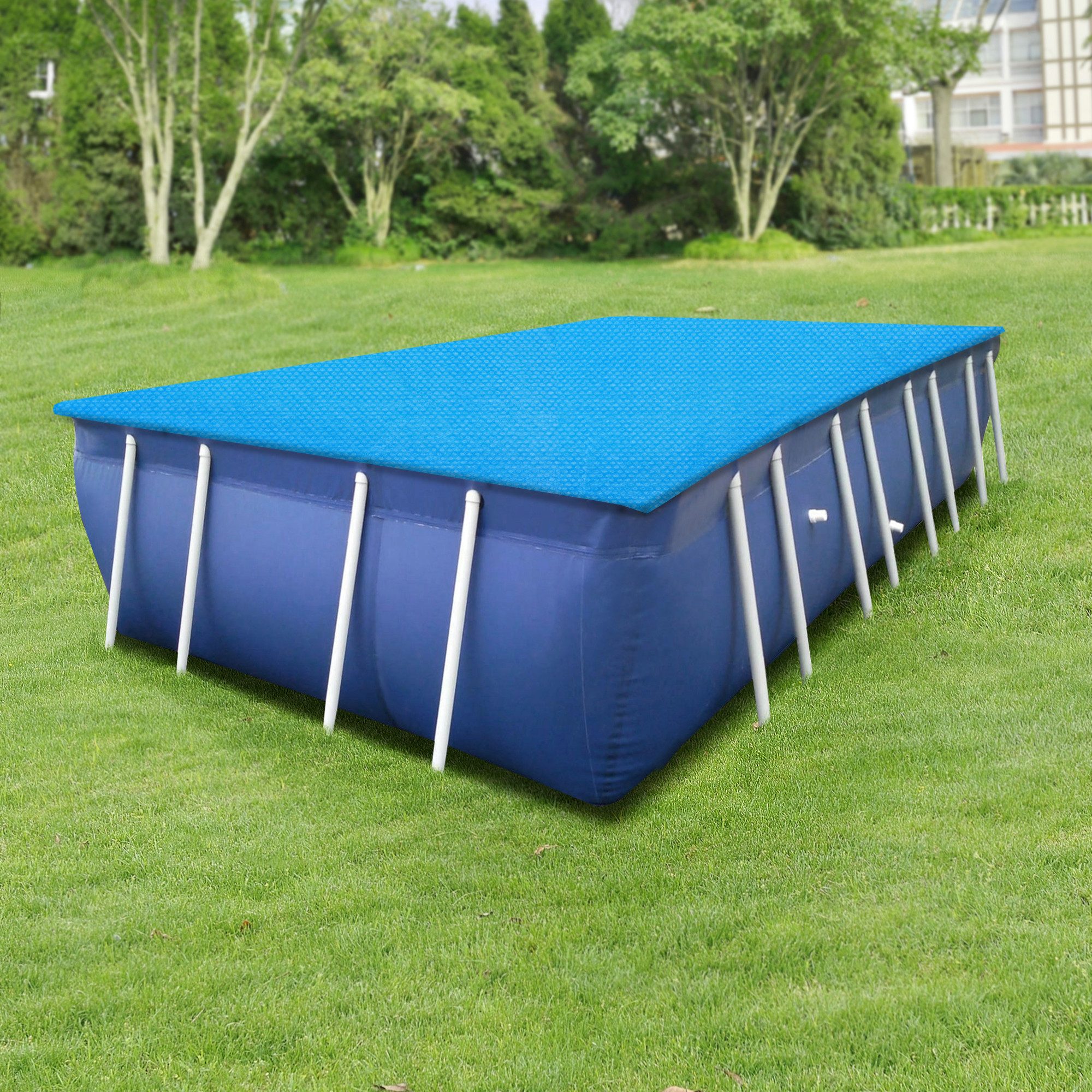 en.casa Pool-Abdeckplane, Solar Poolabdeckung aus PE eckig 260 x 160 cm Blau
