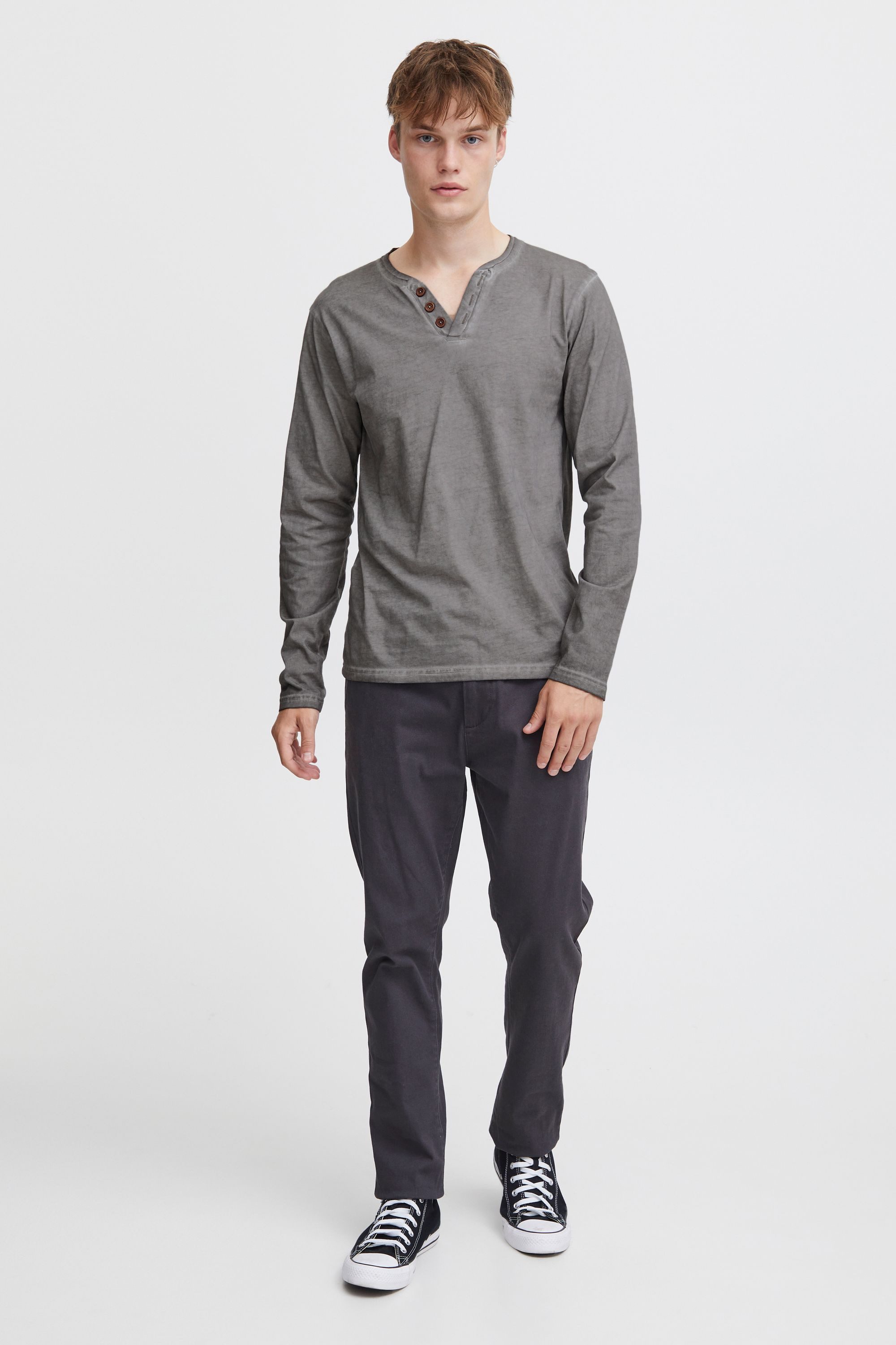 !Solid Langarmshirt SDTinox Langarmshirt mit V-Ausschnitt günstig online kaufen