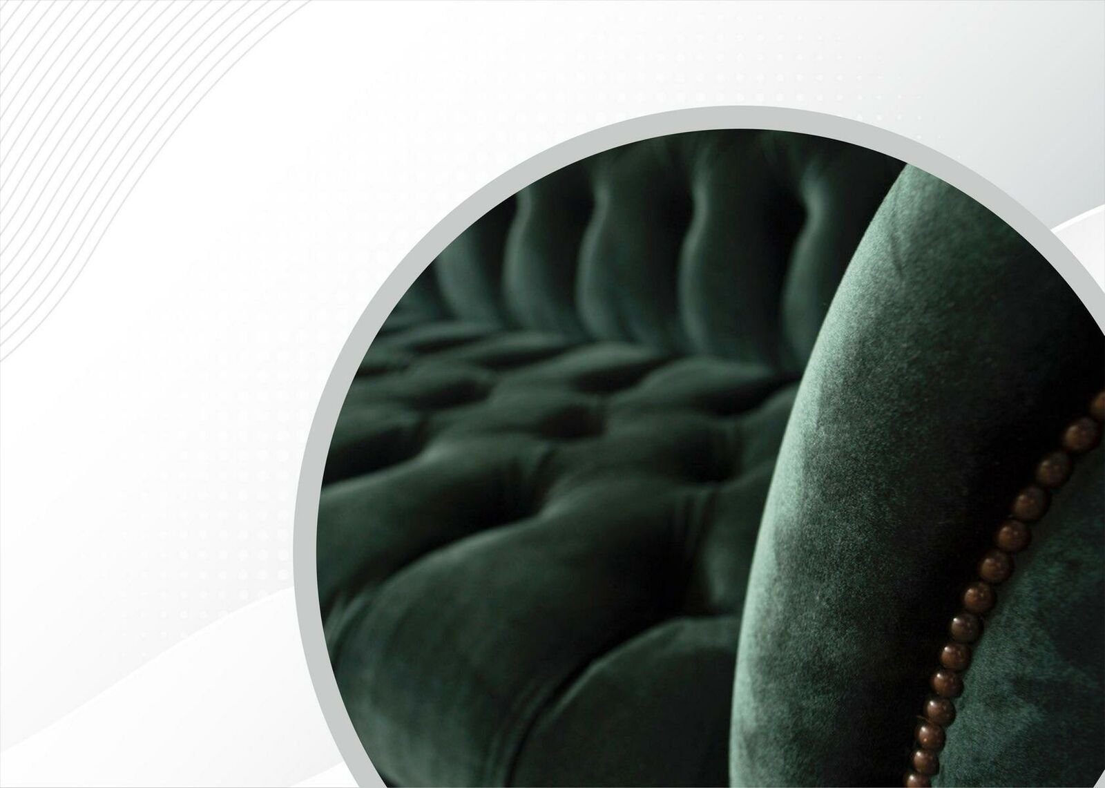 Grünes Neu, Luxus in Dreisitzer Chesterfield Europe Made Chesterfield-Sofa JVmoebel Couch Wohnzimmermöbel