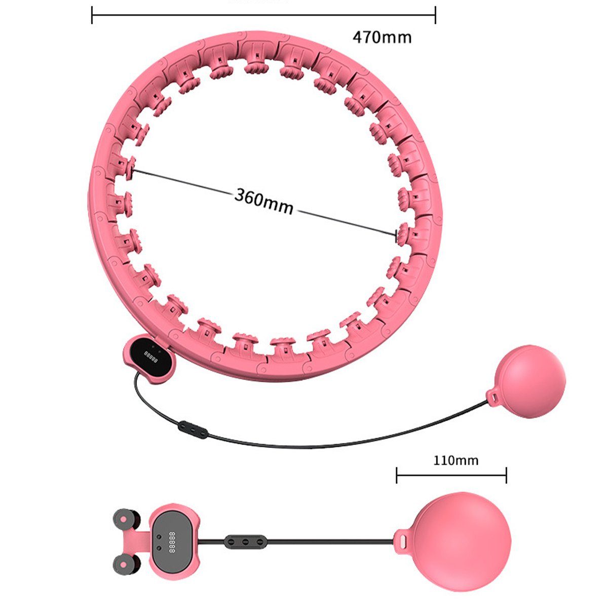 Segmente Zähler,Einstellbar Fitness Hula-Hoop-Reifen Welikera Mit Hula 155CM hoop 28