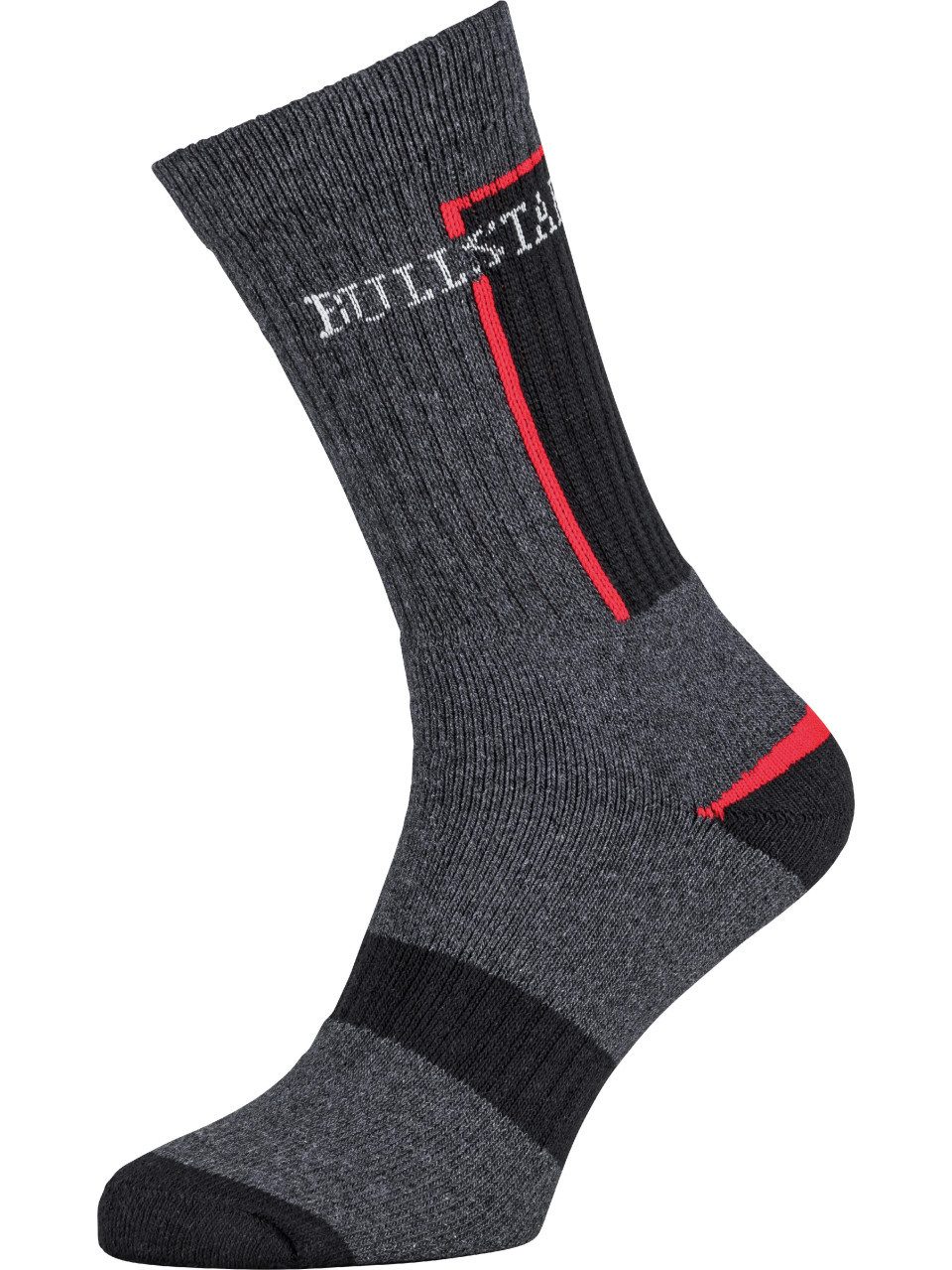Bullstar Arbeitssocken Bullstar Universalsocken Plus 2er Pack grau-rot