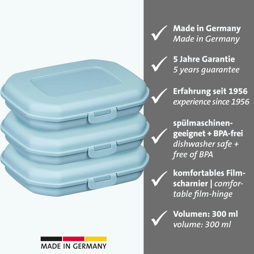 WESTMARK Lunchbox 3 Stk., Brotdosen/Snackboxen, mit Klick-Verschluss, Höhe: ca. 3,7 cm, PP