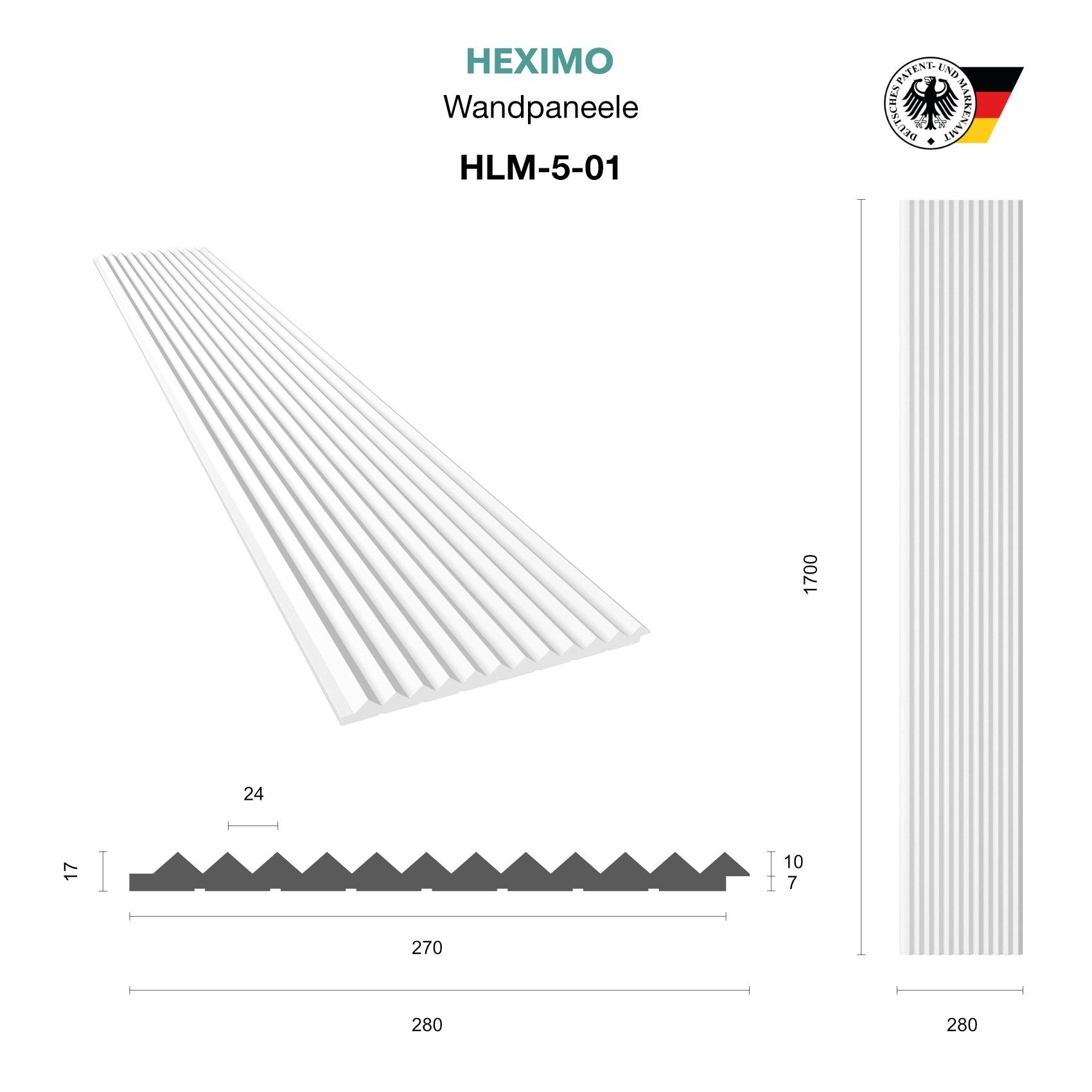 HEXIMO Wanddekoobjekt HLM-5-01 (Lamellenwand (1.84 m) günstig online kaufen