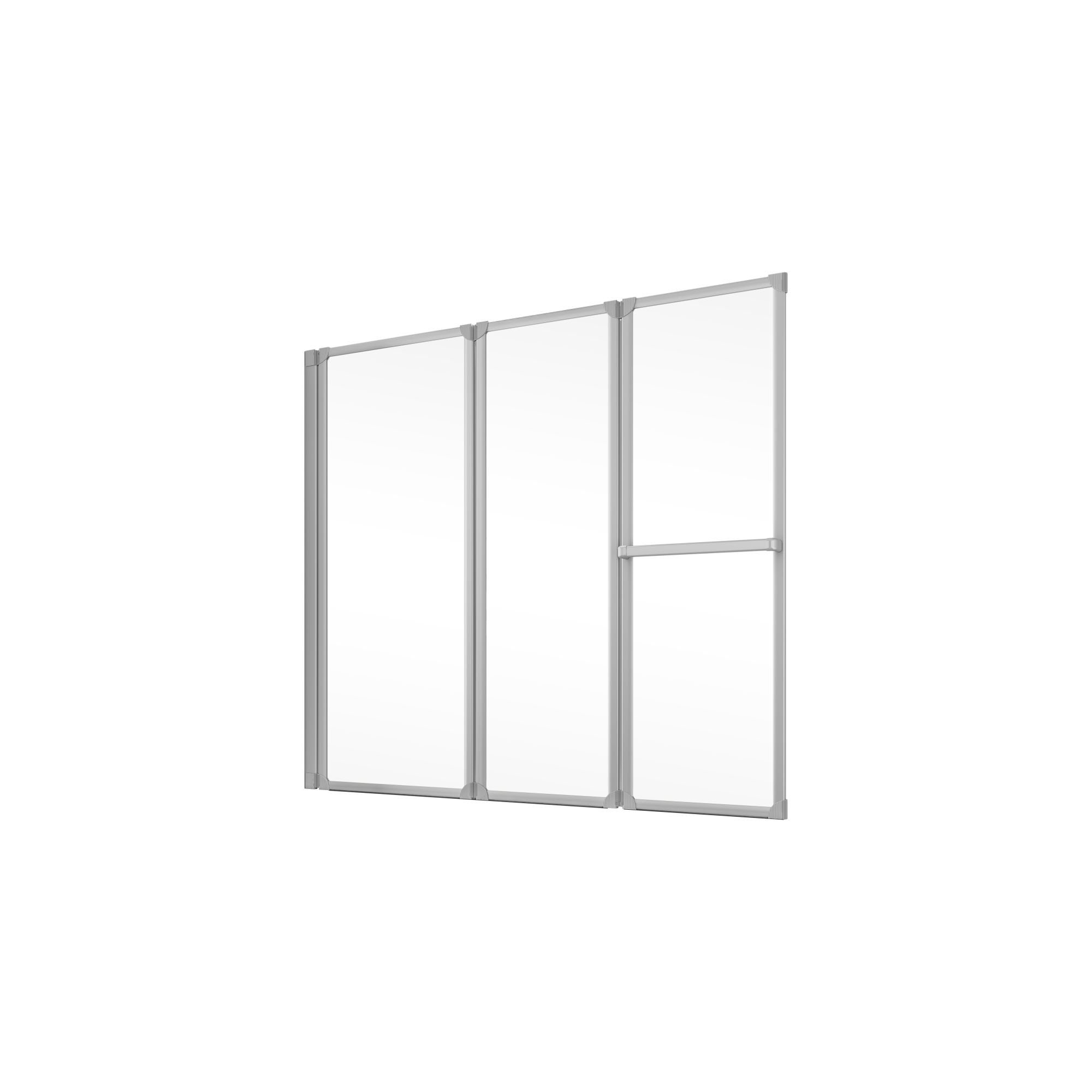 Schulte Badewannenfaltwand Komfort, Glas, (3 tlg), 151x140 cm, mit Handtuchhalter, Klar, Alu-Natur