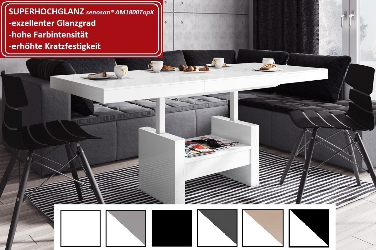 designimpex Couchtisch HLU-111 Weiß Hochglanz Schublade günstig online kaufen