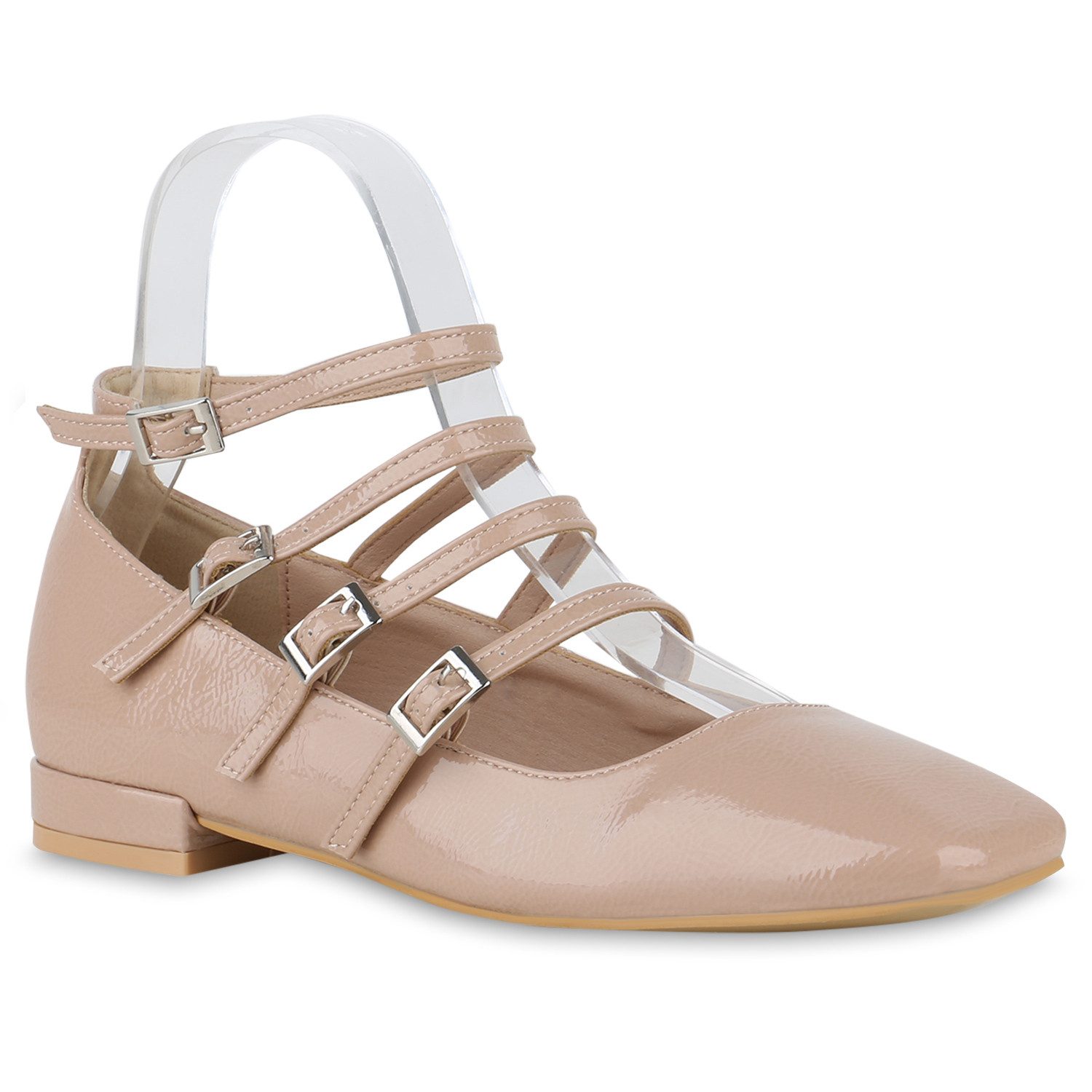 VAN HILL 841181 Ballerina Damen Riemchenballerinas Ballerinas Eckige Lack R günstig online kaufen