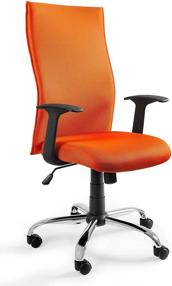 PROREGAL® Bürostuhl Bürodrehstuhl, Berlin, HxBxT 103-111x52x50 cm, Nylon, Schwarz Orange