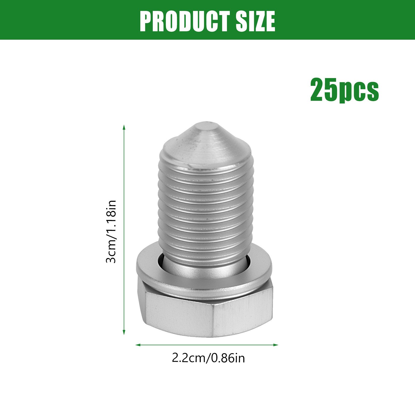 BlingBin Schrauben-Set 25 Stück Volkswagen Ölwannenschrauben inkl. Dichtring, N90813202, (1er Set, 25 St., 25tlg), Ölschraube Ersatzteile, Gewinde M14x1,5 Länge für VW AUDI SEAT SKODA