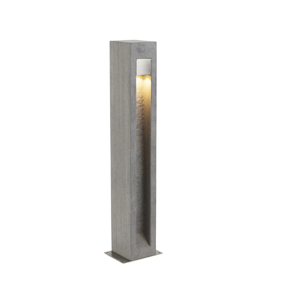 Qazqa Außen-Stehlampe Sneezy, LED fest integriert, (nicht austauschbare) LED, Grau, Modern, Stein/Beton, 1-flammig