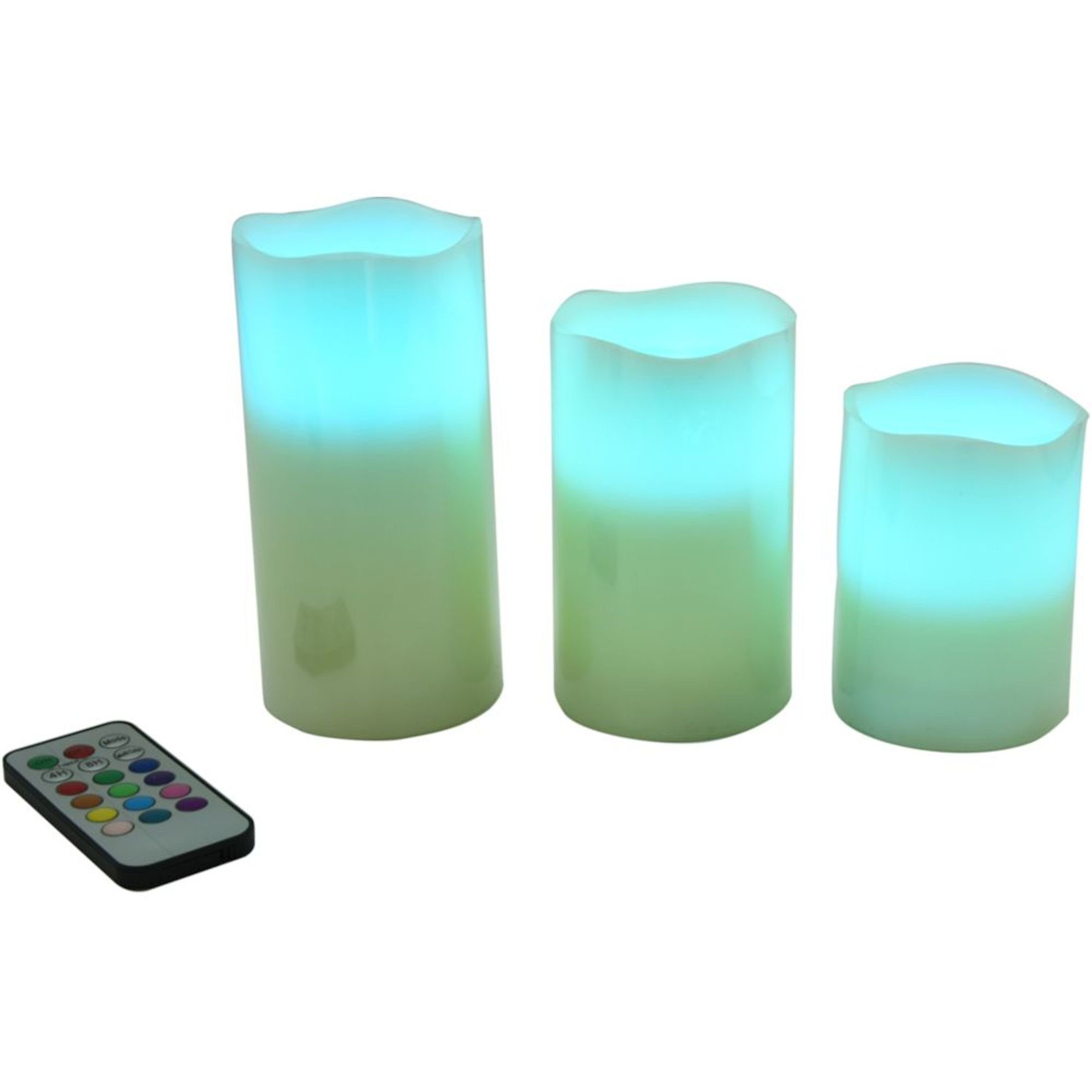 Gravidus LED-Kerze 3-tlg. LED Echtwachskerze, Farbwechsel