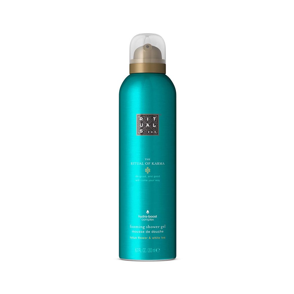Rituals Duschgel Rituals The Ritual of Karma Foaming Shower Gel Duschschaum, Luxuriöser Duschschaum mit Lotusblüte & weißem Tee