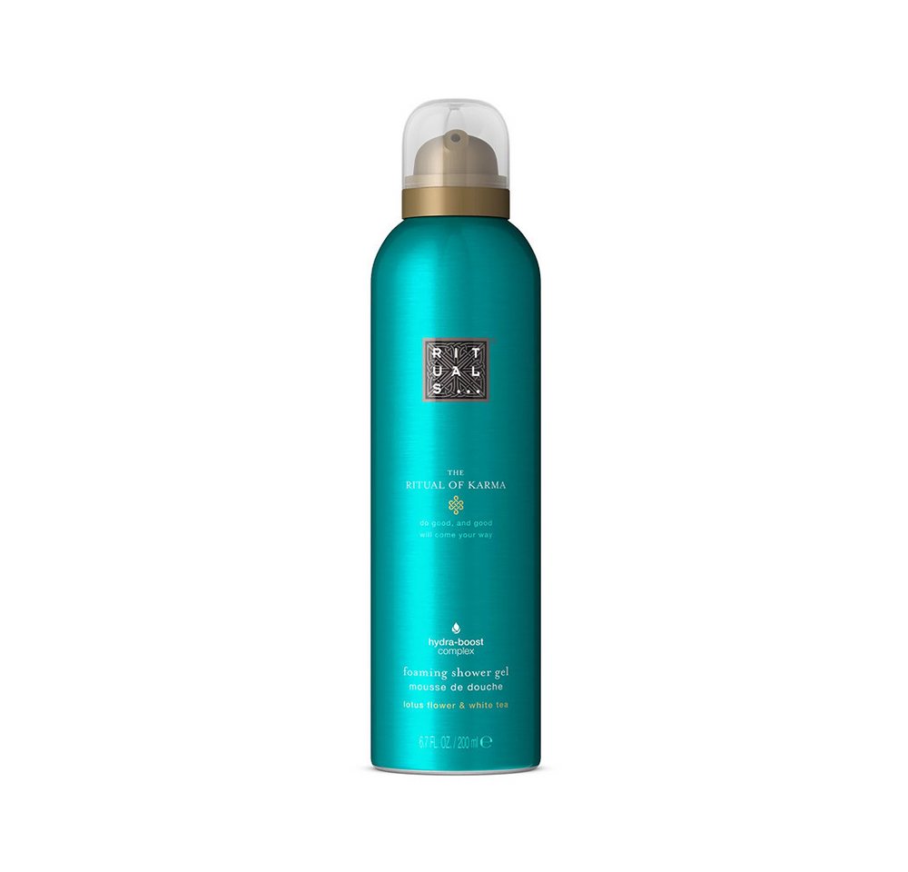 Rituals Duschgel Rituals The Ritual of Karma Foaming Shower Gel Duschschaum, Luxuriöser Duschschaum mit Lotusblüte & weißem Tee