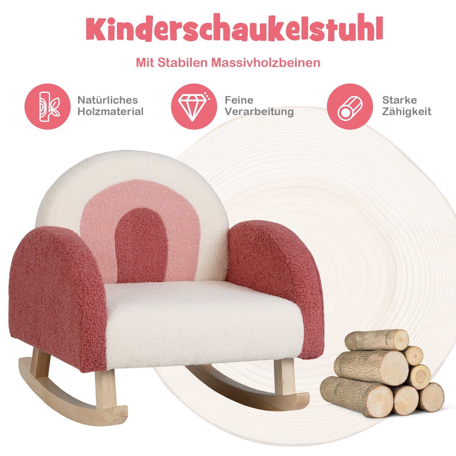 COSTWAY Kindersofa, mit Schaukelfunktion,mit Lehne,bis 50kg günstig online kaufen