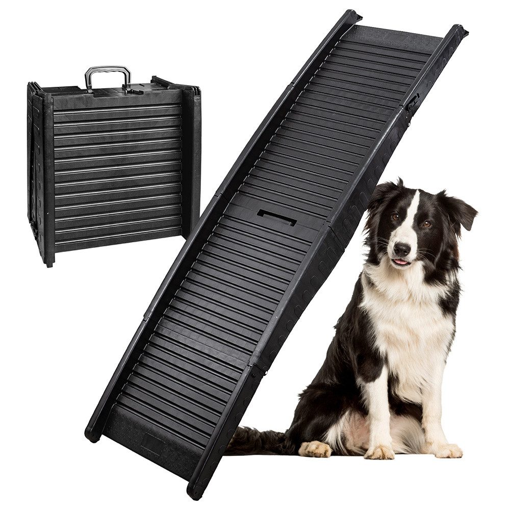 Petigi Hunderampe Hunderampe 152 cm klappbar Hundetreppe Einstiegshilfe Kunststoff