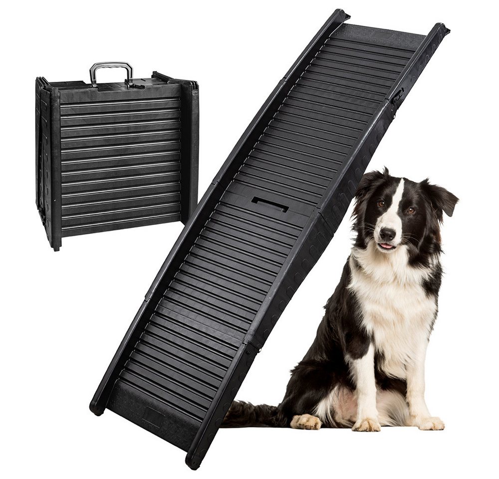 Petigi Hunderampe Hunderampe 152 cm klappbar Hundetreppe Einstiegshilfe Kunststoff