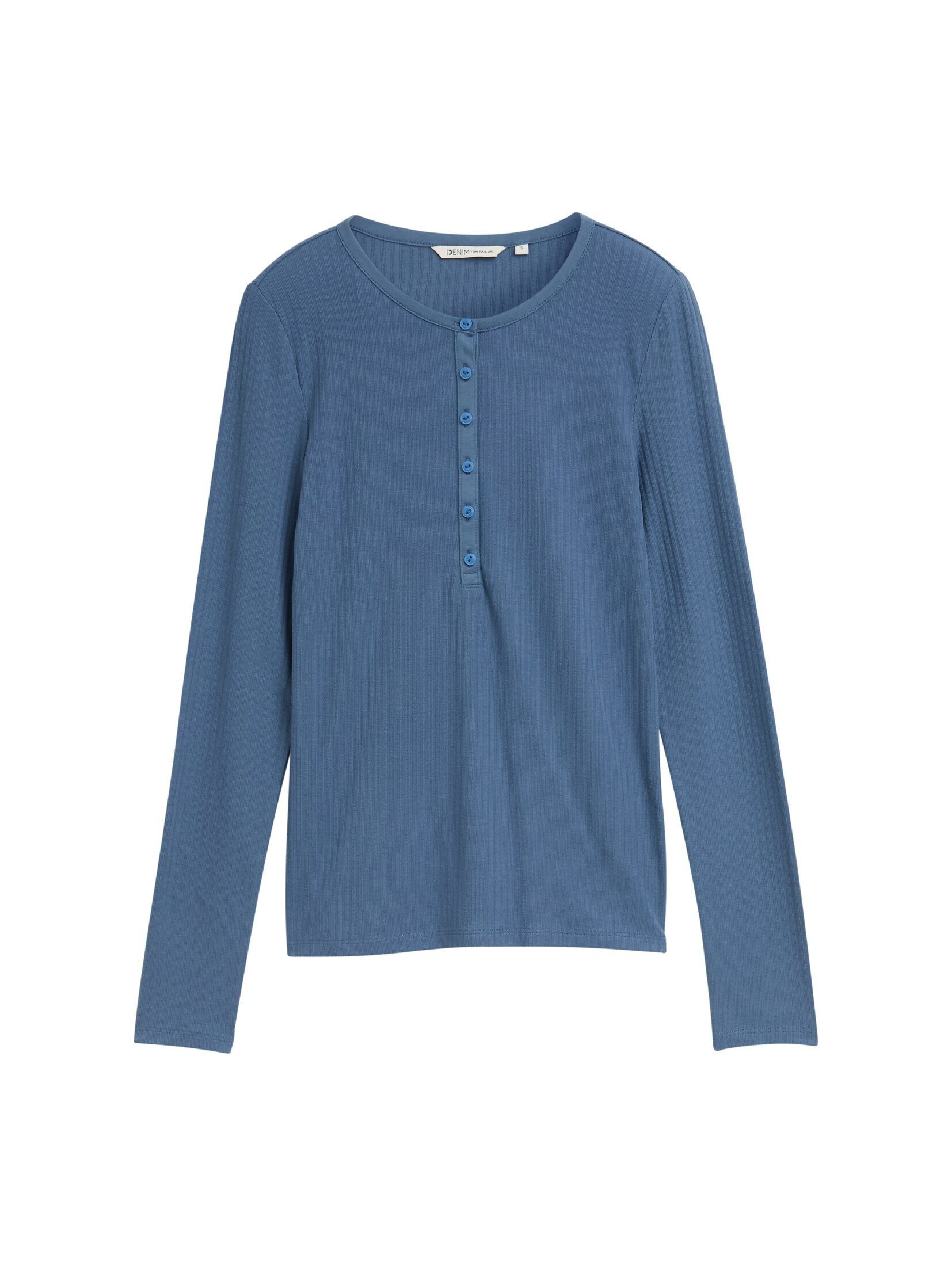 TOM TAILOR Denim Langarmshirt Ripp Henley günstig online kaufen