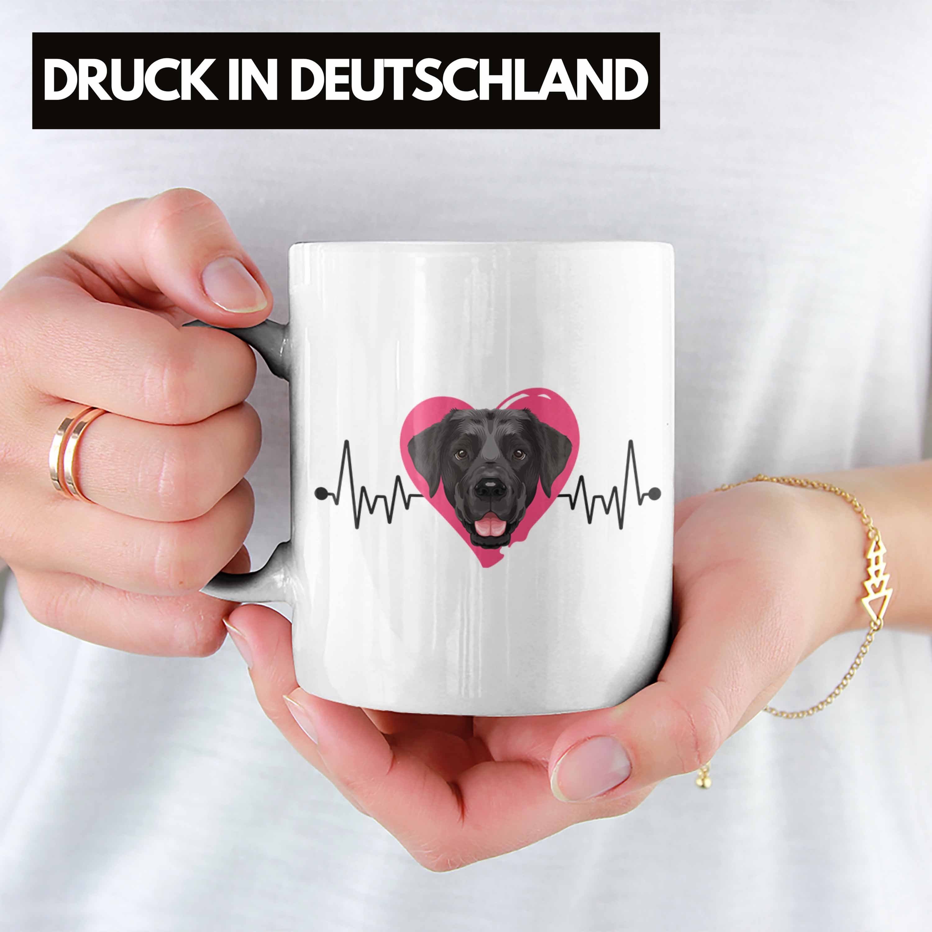 Trendation Tasse Labrador Geschenkidee Herzschl Spruch Besitzer Geschenk Tasse Lustiger Weiss