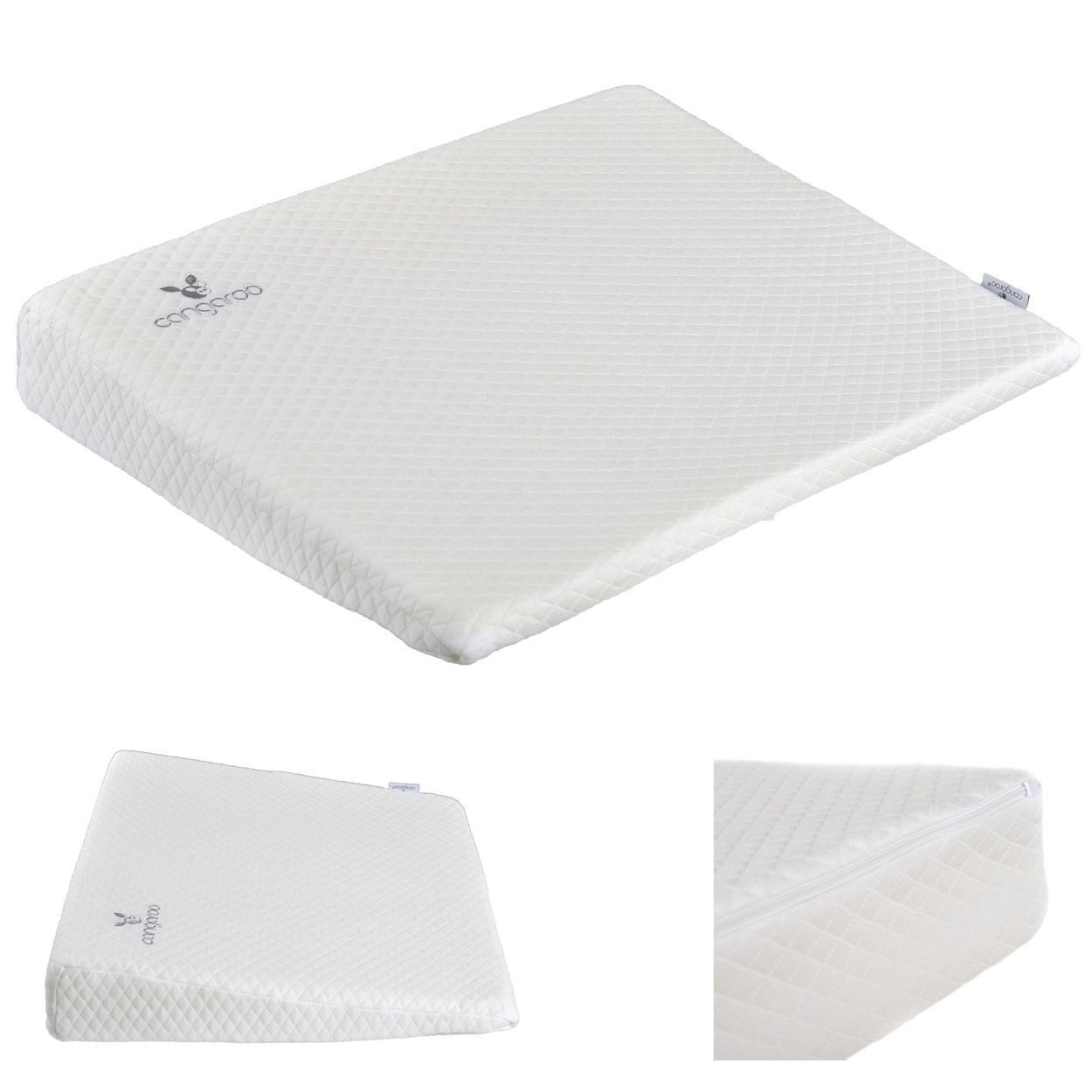 Cangaroo Babykissen Adore 60 x 45 cm, Memory-Schaum, 12° Neigung, Keilkissen, Bezug abnehmbar, Baumwolle