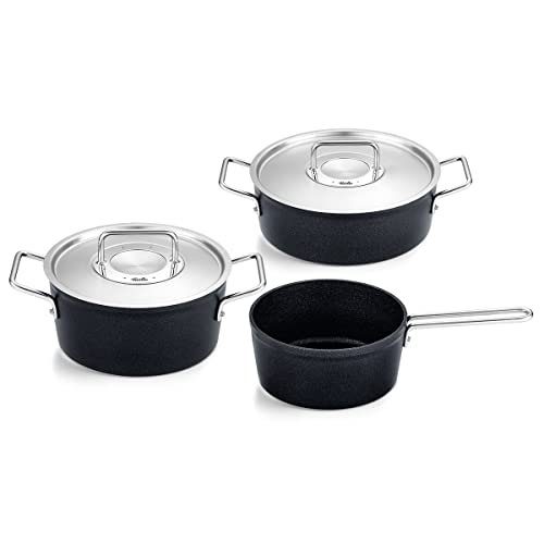 Fissler Topf-Set Adamant®, Aluminium (Set, 3-tlg., Kochtopf 20 cm, Bratentopf 24 cm, Stielkasserolle 18 cm), Made in Germany