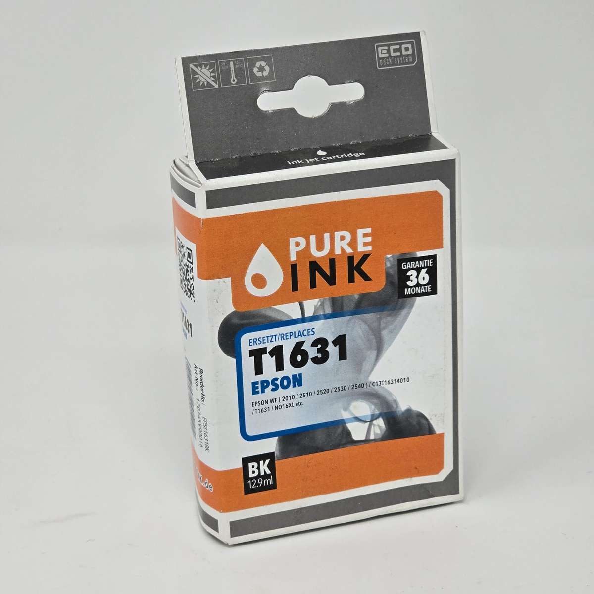 Pure Ink Tintenpatrone ersetzt Epson Patrone T1631 (Füller) black Tintenpatrone
