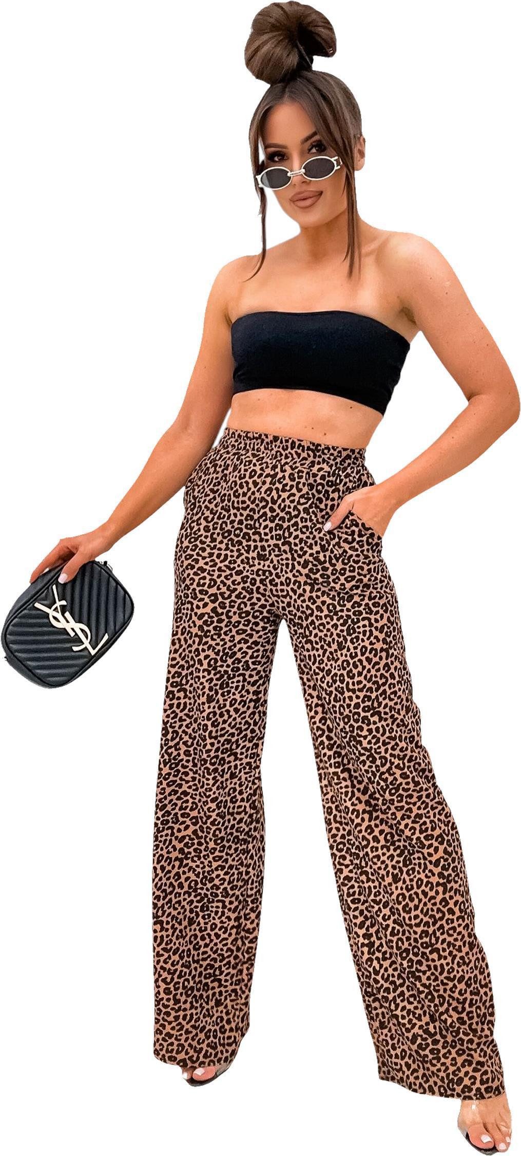 EloModa Schlaghose Trendige Damenhose mit Animal günstig online kaufen